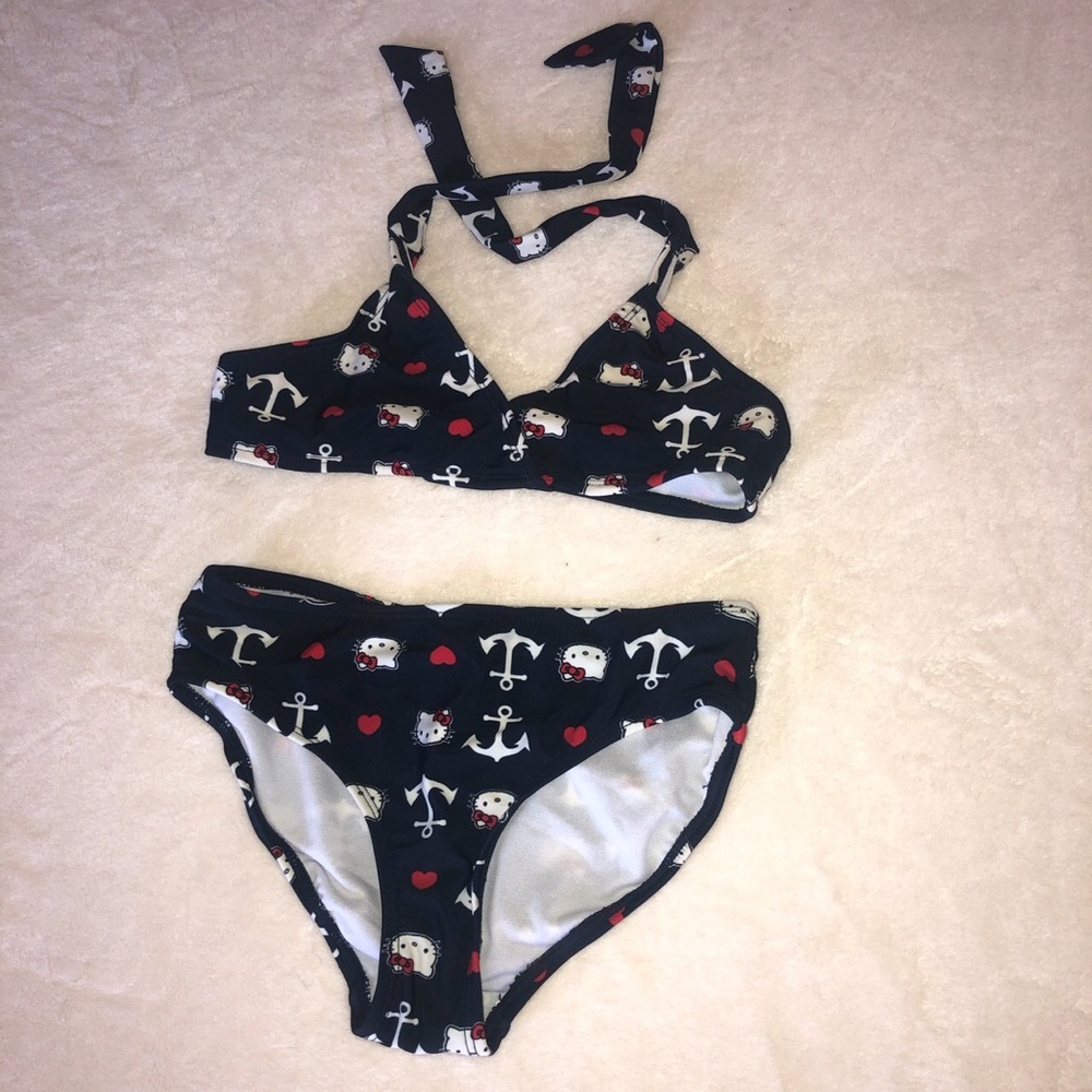 Hello kitty anchor heart bikini set